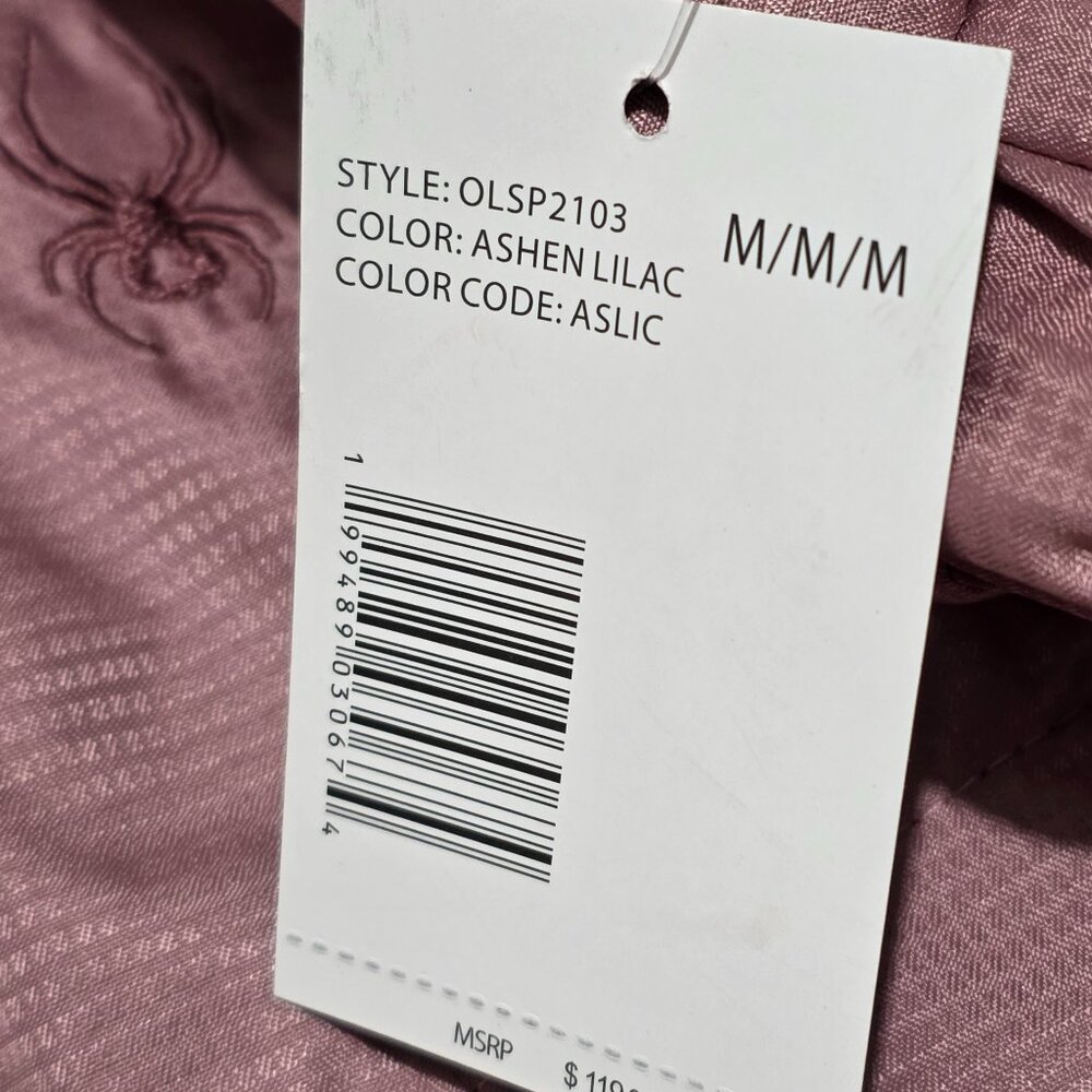NWT Spyder Ashen Lilac Zip Jacket Hooded Logo Fleece Lined Water Resistant M - Picture 12 of 12